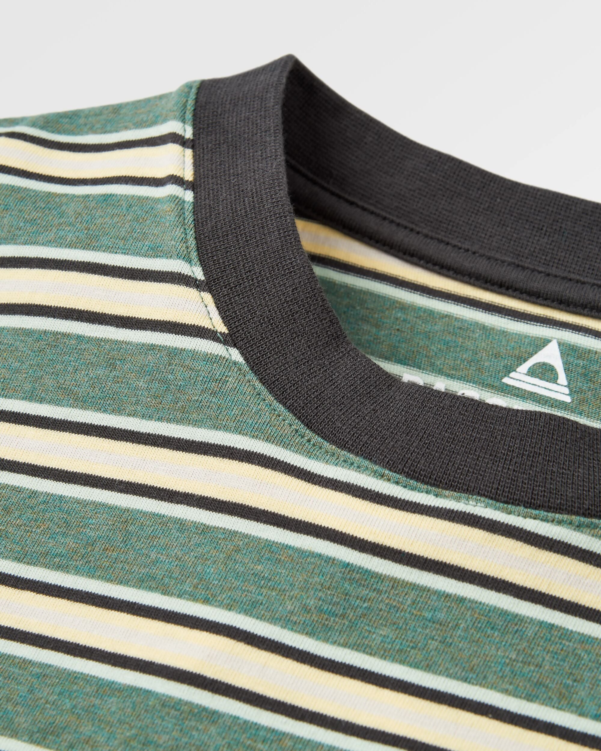 Retro Relaxed Fit T-Shirt - Deep Ocean Multi Stripe - Flatlay