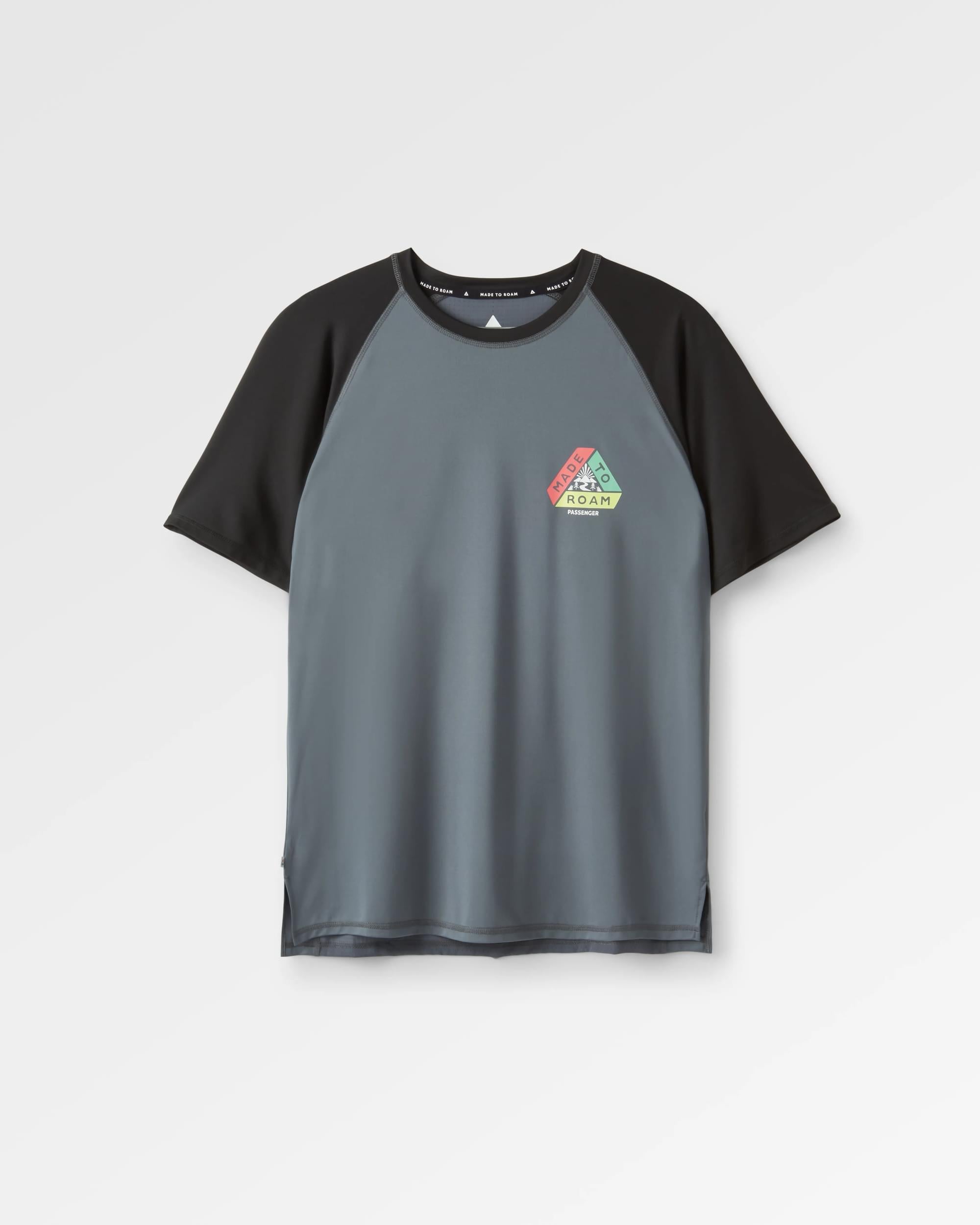 Dawn To Dusk Recycled Active T-shirt - Storm Grey - Flatlay