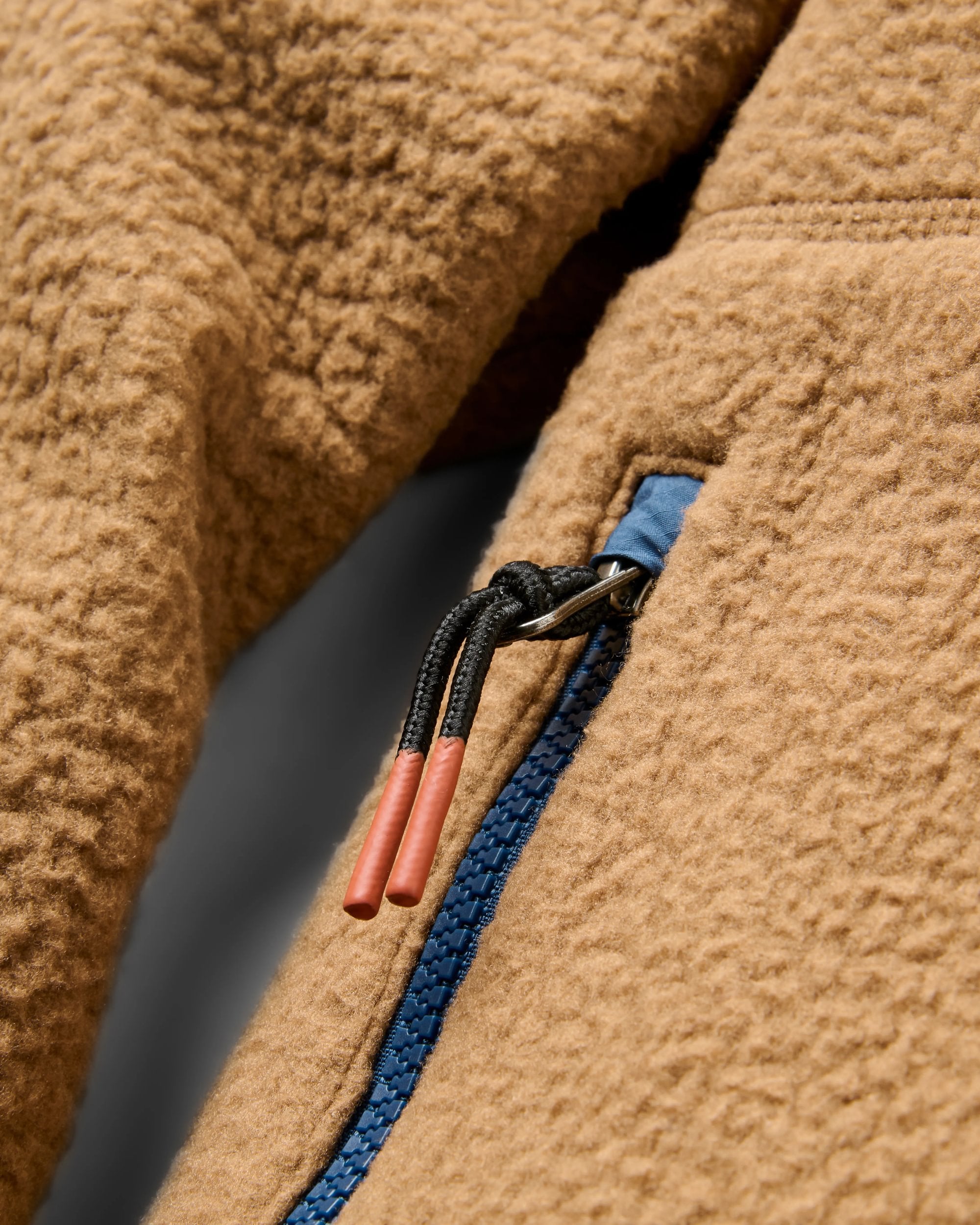 Offgrid Sherpa Crew Fleece - Caramel Brown - Flatlay