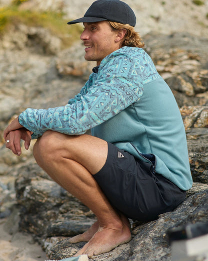 Set Off Recycled Polar 1/4 Zip Fleece - Elemental Geo Arctic - Lifestyle