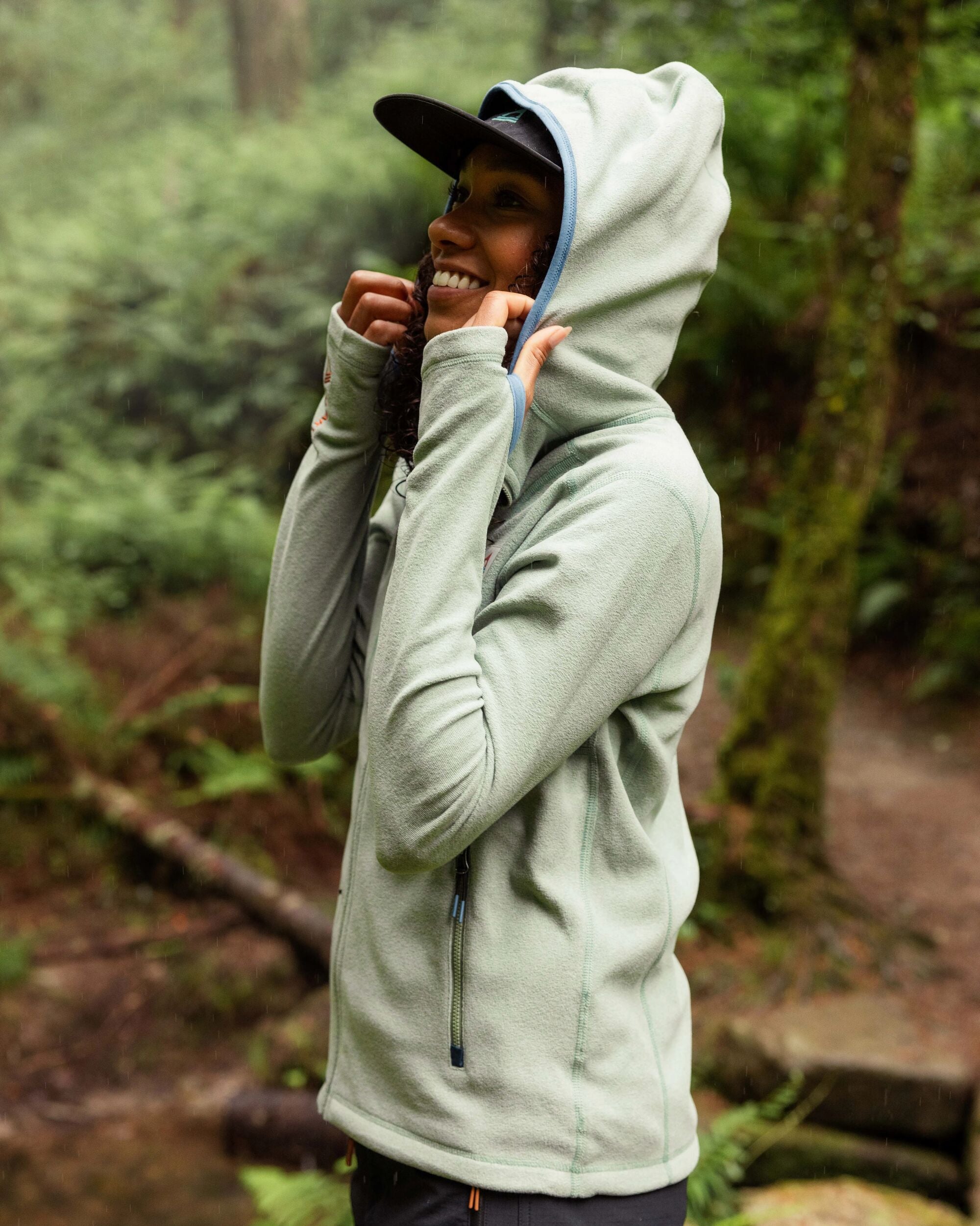 Crest Recycled Polartec® Fleece Hoodie - Pistachio - Lifestyle