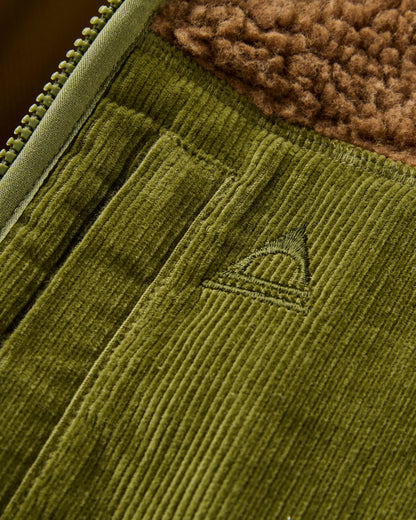 Trekker Hooded Deep Pile Sherpa Jacket - Caramel - Flatlay