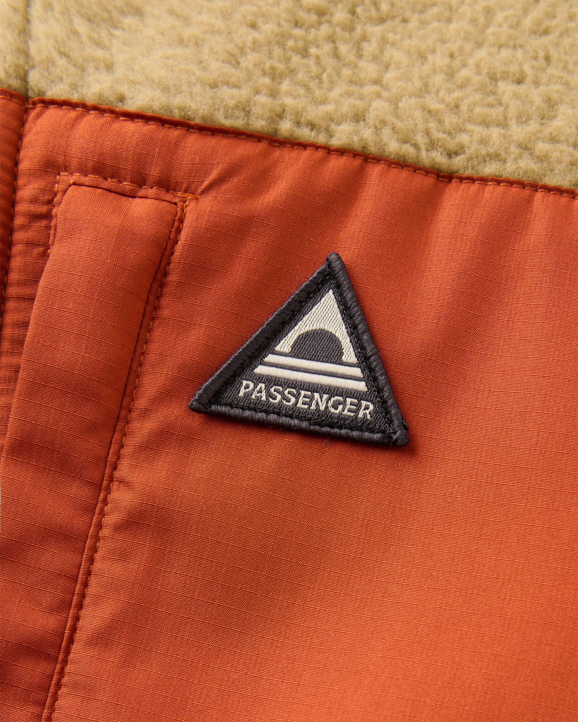 Home Full Zip Sherpa Gilet - Biscuit/Chestnut - Flatlay