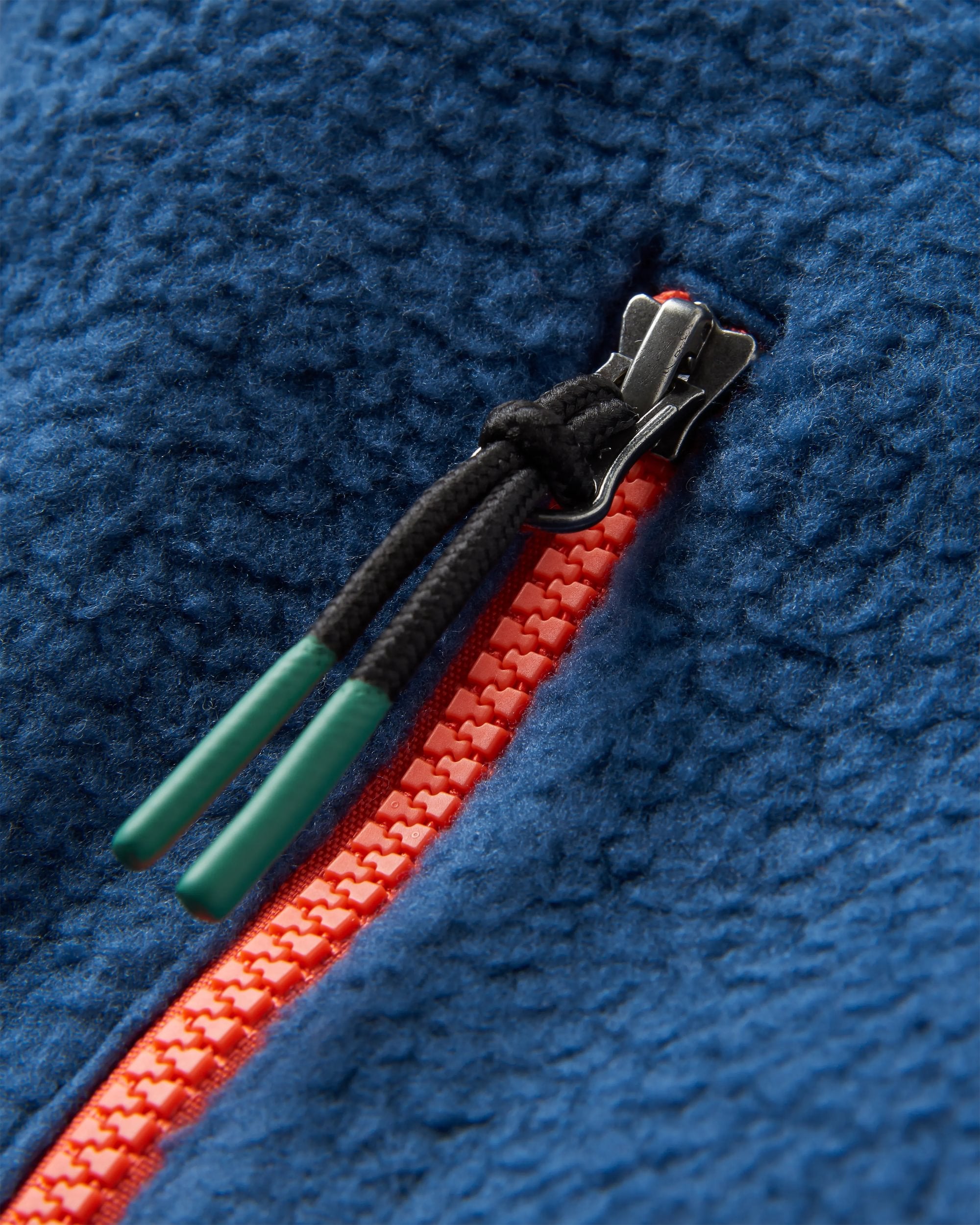 Home Recycled Sherpa Fleece - Grey Marl/Dark Denim - Flatlay