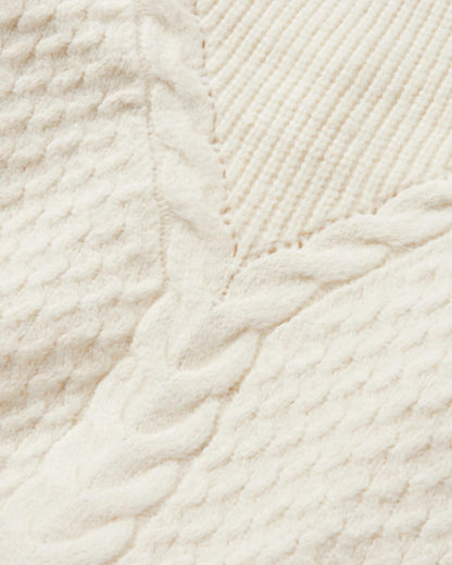 Cozy Cable Recycled Knitted Jumper - Off White - Flatlay