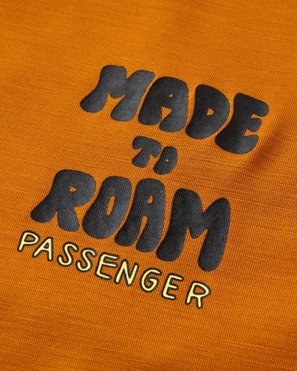 Camp Lost Lightweight Merino T-Shirt - Retro Orange - Flatlay