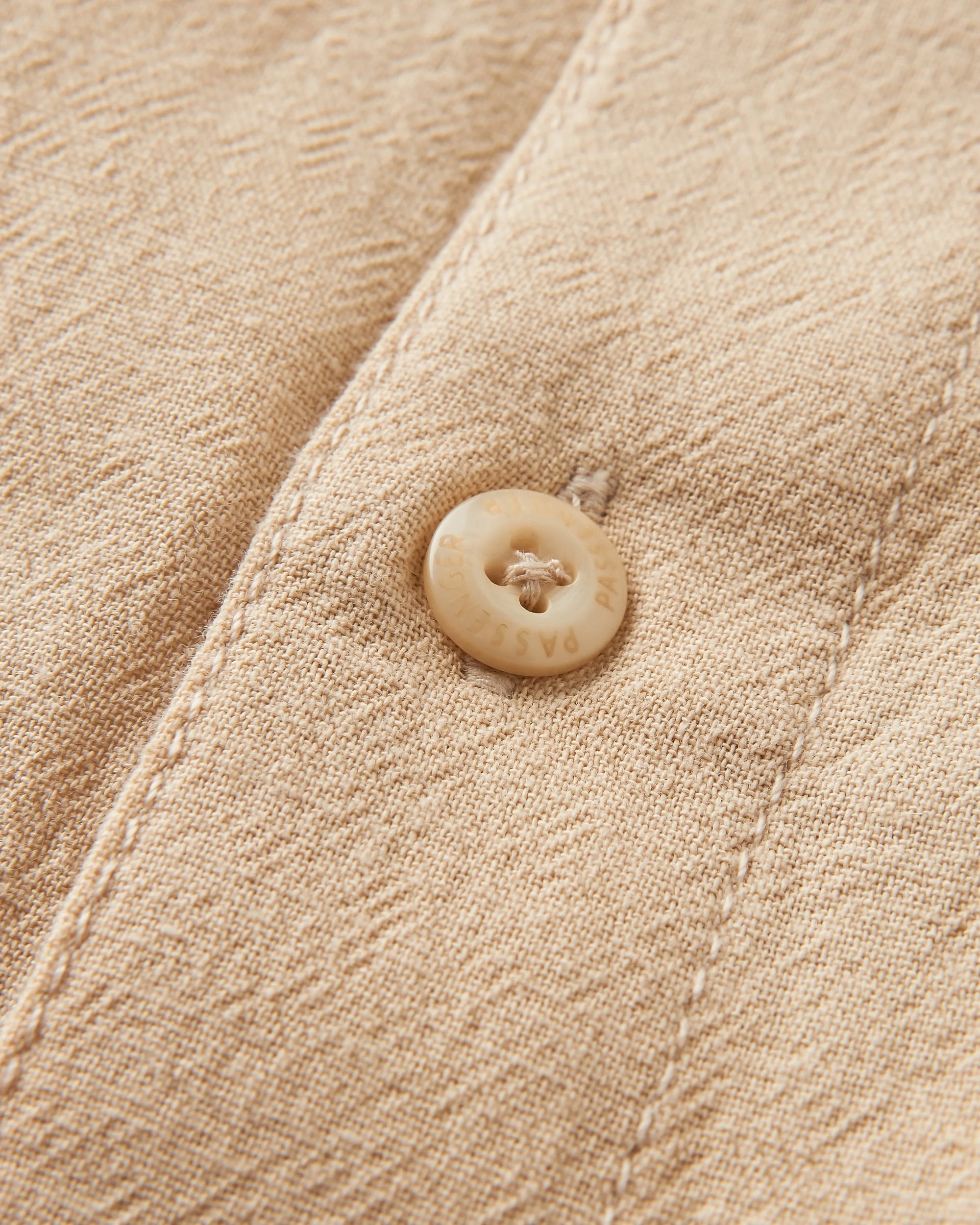 Arica Textured Organic Cotton Shirt - Stone - Flatlay