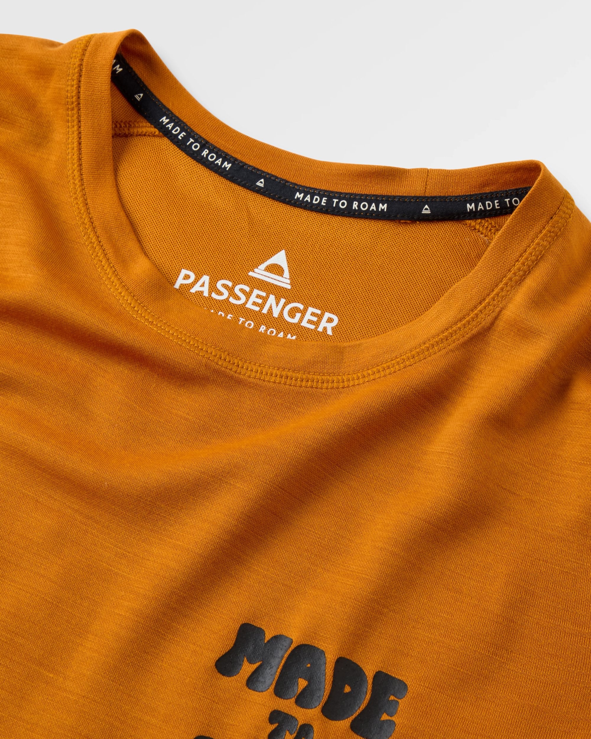 Camp Wild Lightweight Merino Blend T-Shirt - Retro Orange - Flatlay