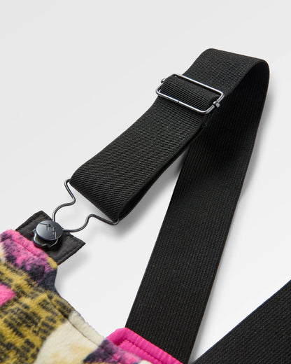 Ace Recycled Polar Fleece Dungarees - Mosaic Mountain Charcoal - Flatlay