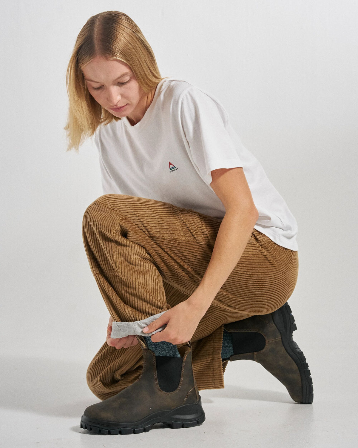 Bracken Lined Trouser - Caramel - Studio Model