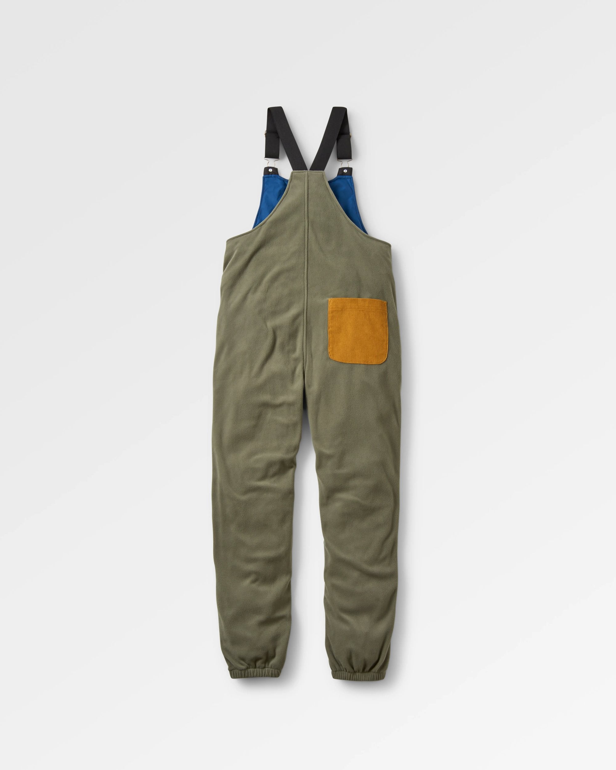 Ace Recycled Polar Fleece Dungarees - Dusty Olive - Flatlay