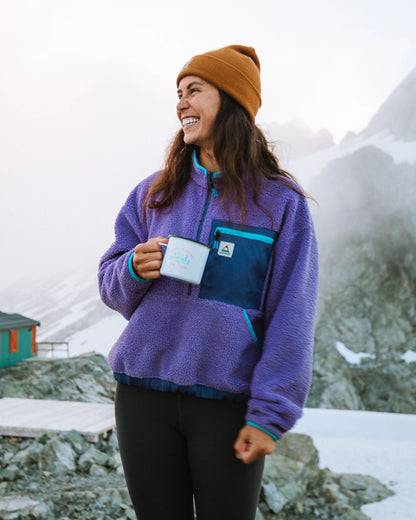 Ravi Recycled Sherpa Fleece - Retro Purple - Lifestyle