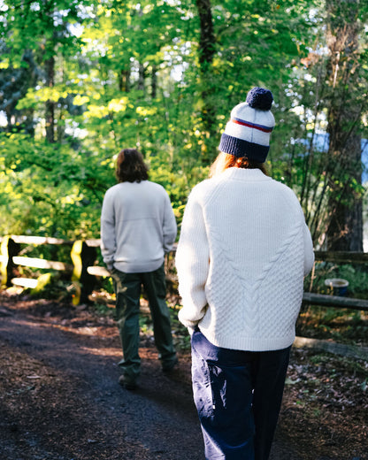 Cozy Cable Recycled Knitted Jumper - Off White - Lifestyle