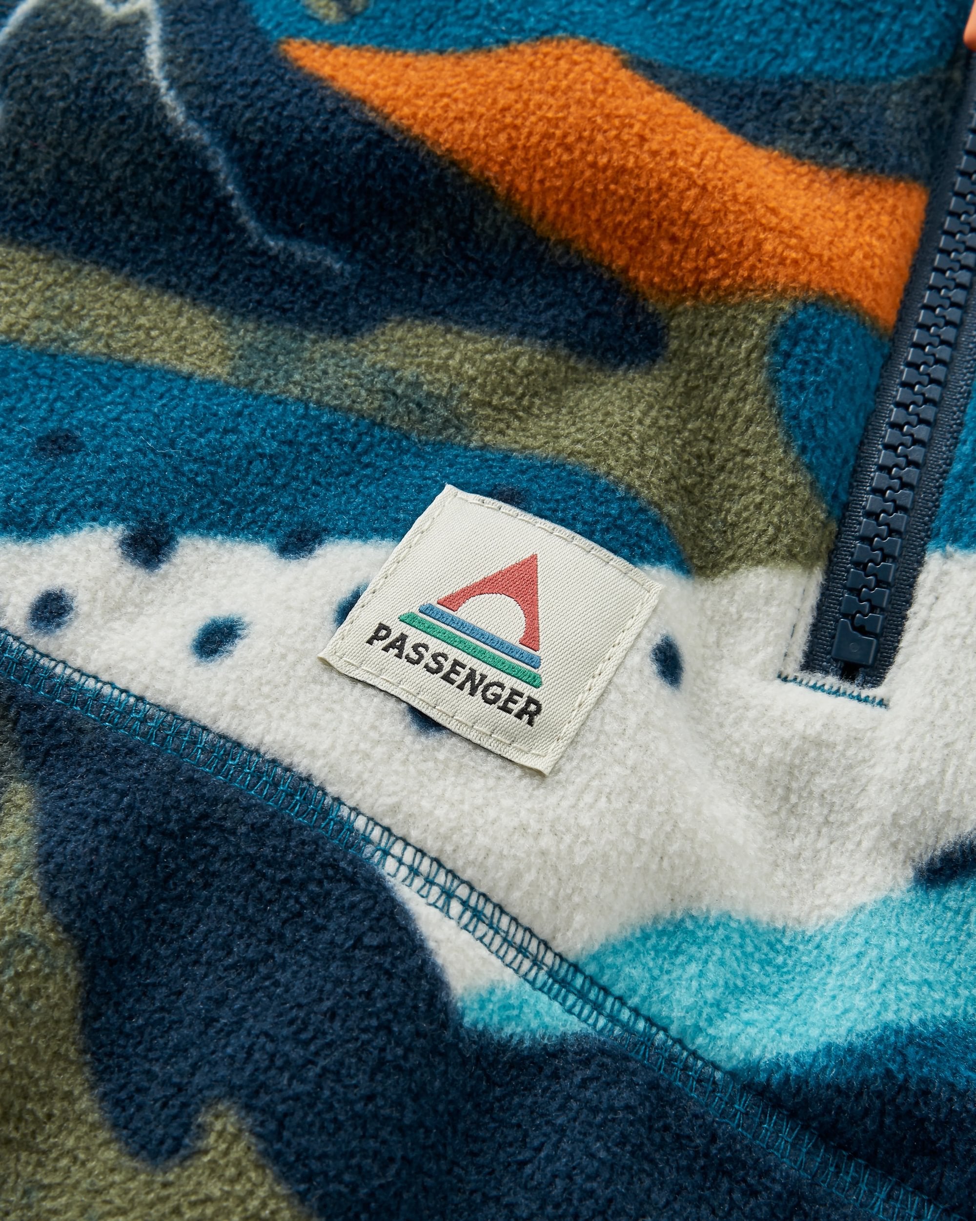 Juana Recycled Polar Hooded Fleece - Adventure Tidal Blue - Flatlay