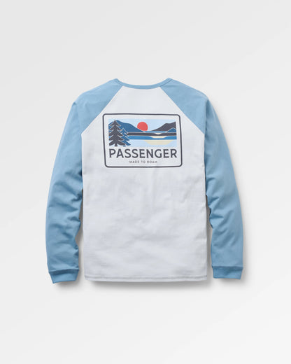 Roamer Recycled Cotton Raglan T-Shirt - Grey Blue - Flatlay