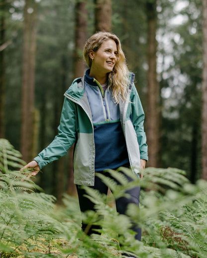 Rainstorm Recycled Waterproof Jacket - Deep Sea/Surf Spray - Lifestyle