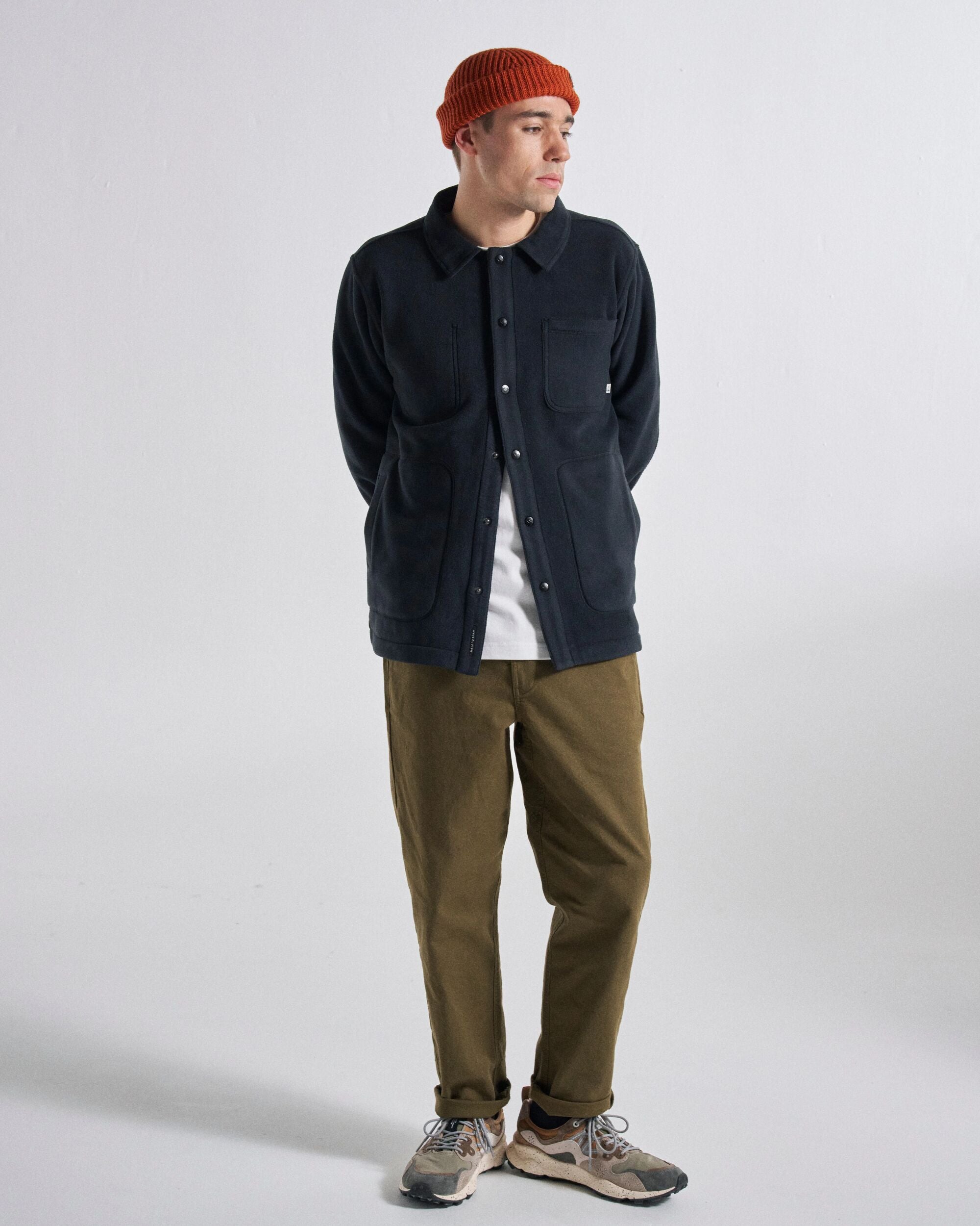 Adapt Recycled Polartec® Overshirt  - Black - Studio Model