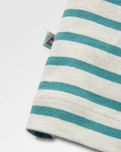 Zen Recycled Cotton Relaxed Fit T-Shirt - Deep Sea Stripe - Flatlay