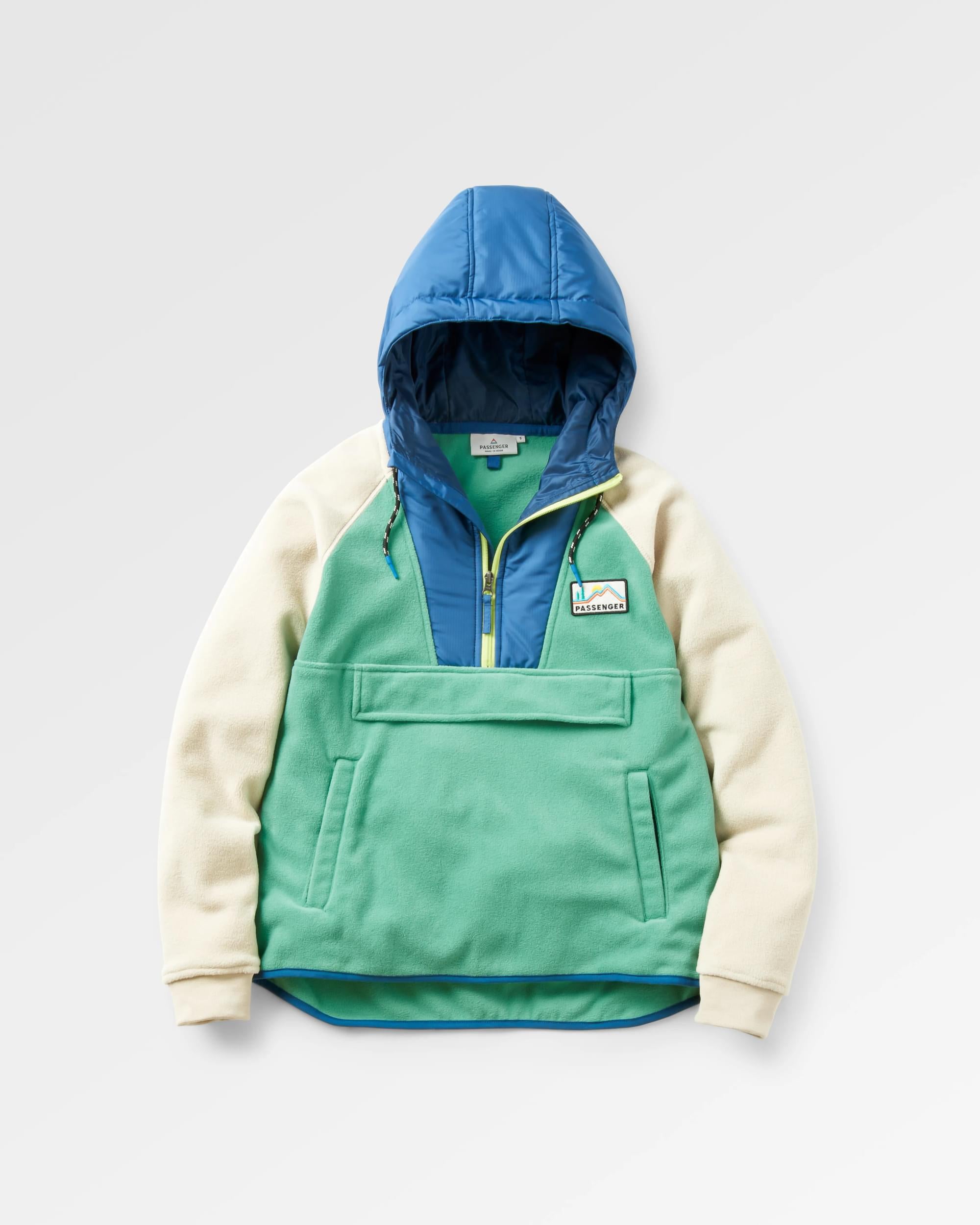 Alexander Recycled Polar Hooded Fleece - Green Spruce - Flatlay