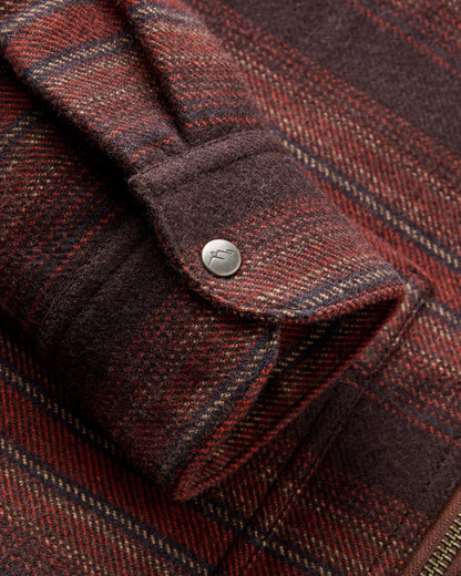 Bramble Overshirt - Dark Rust Stripe - Flatlay