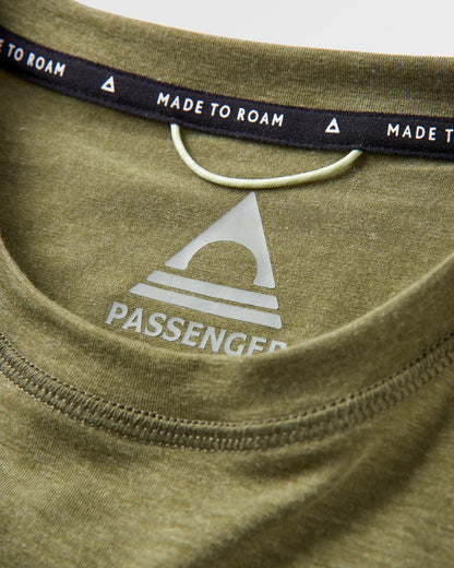 Kirkwood Textured Active T-Shirt - Khaki - Flatlay