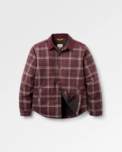 Kodiak Sherpa Lined Overshirt - Brambleberry Check - Flatlay