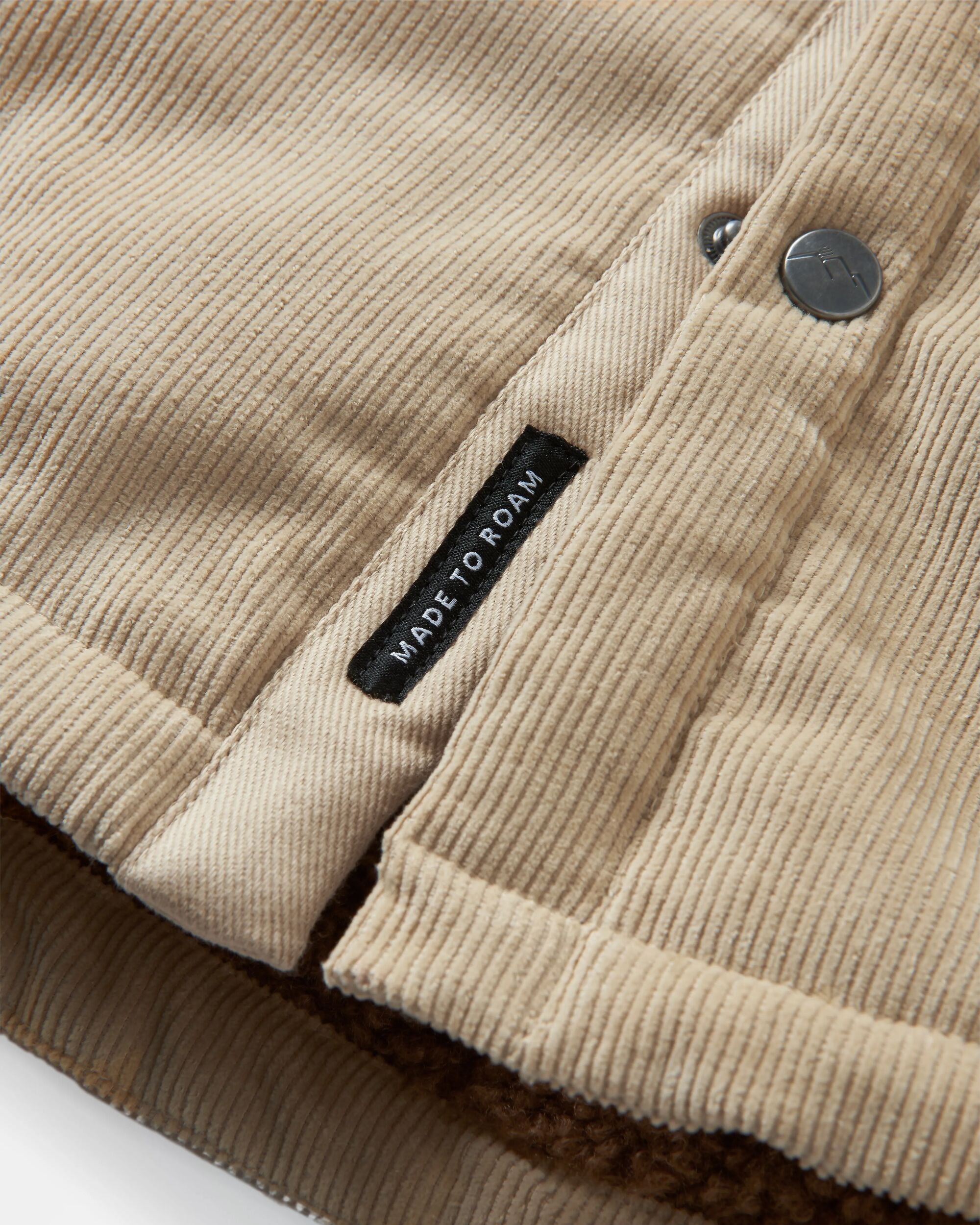 Kodiak Sherpa Lined Cord Overshirt - Stone - Flatlay