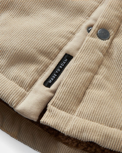 Kodiak Sherpa Lined Cord Overshirt - Stone - Flatlay