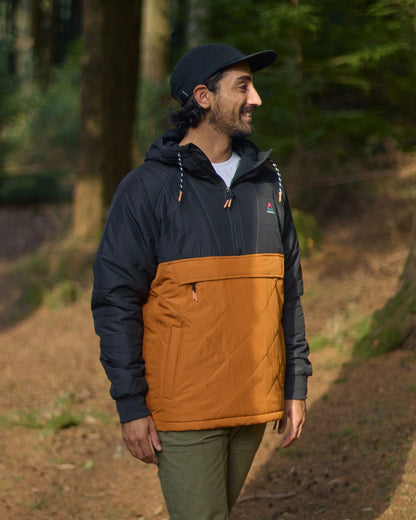Oceanic Recycled Insulated Anorak - Black/Retro Orange  - Lifestyle