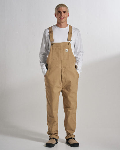 Vantage Cotton Canvas Dungaree - Biscuit - Studio Model