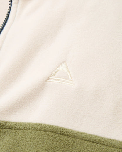 Set Off Polartec® Full Zip Fleece - Oatmeal/Khaki - Flatlay