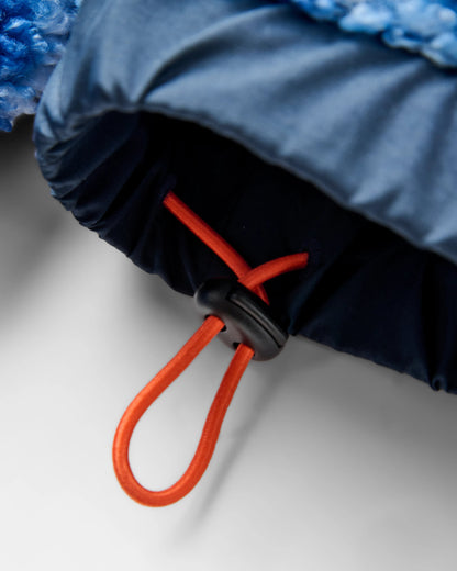 Ravi Recycled Sherpa Fleece - Tracks Electric Blue - Flatlay