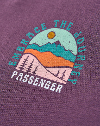 Outlook Recycled Cotton Hoodie - Deep Plum - Flatlay