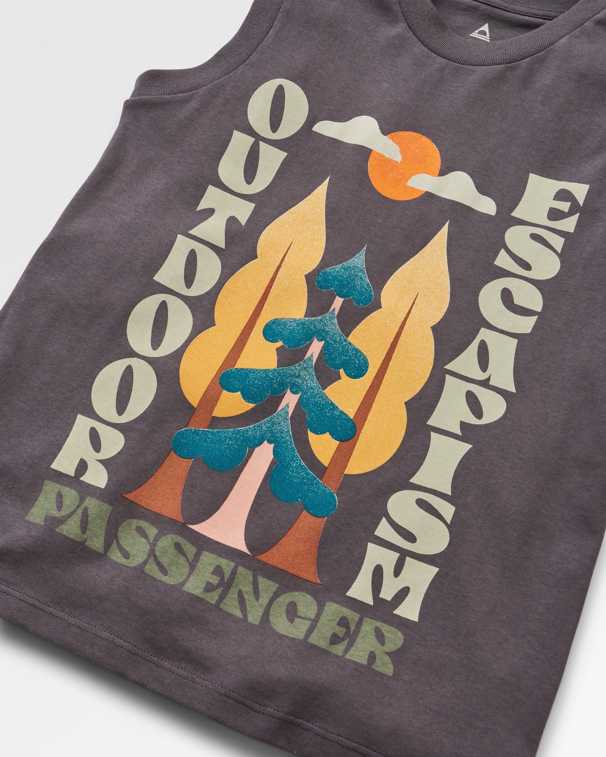 Tall Pines Recycled Cotton Vest - Charcoal - Flatlay