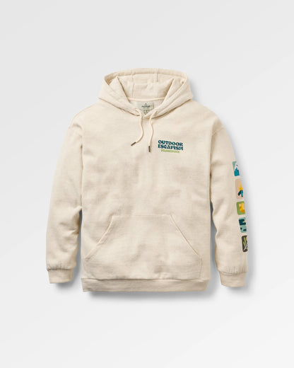 Patch Recycled Cotton Hoodie - Milky Marl - Flatlay