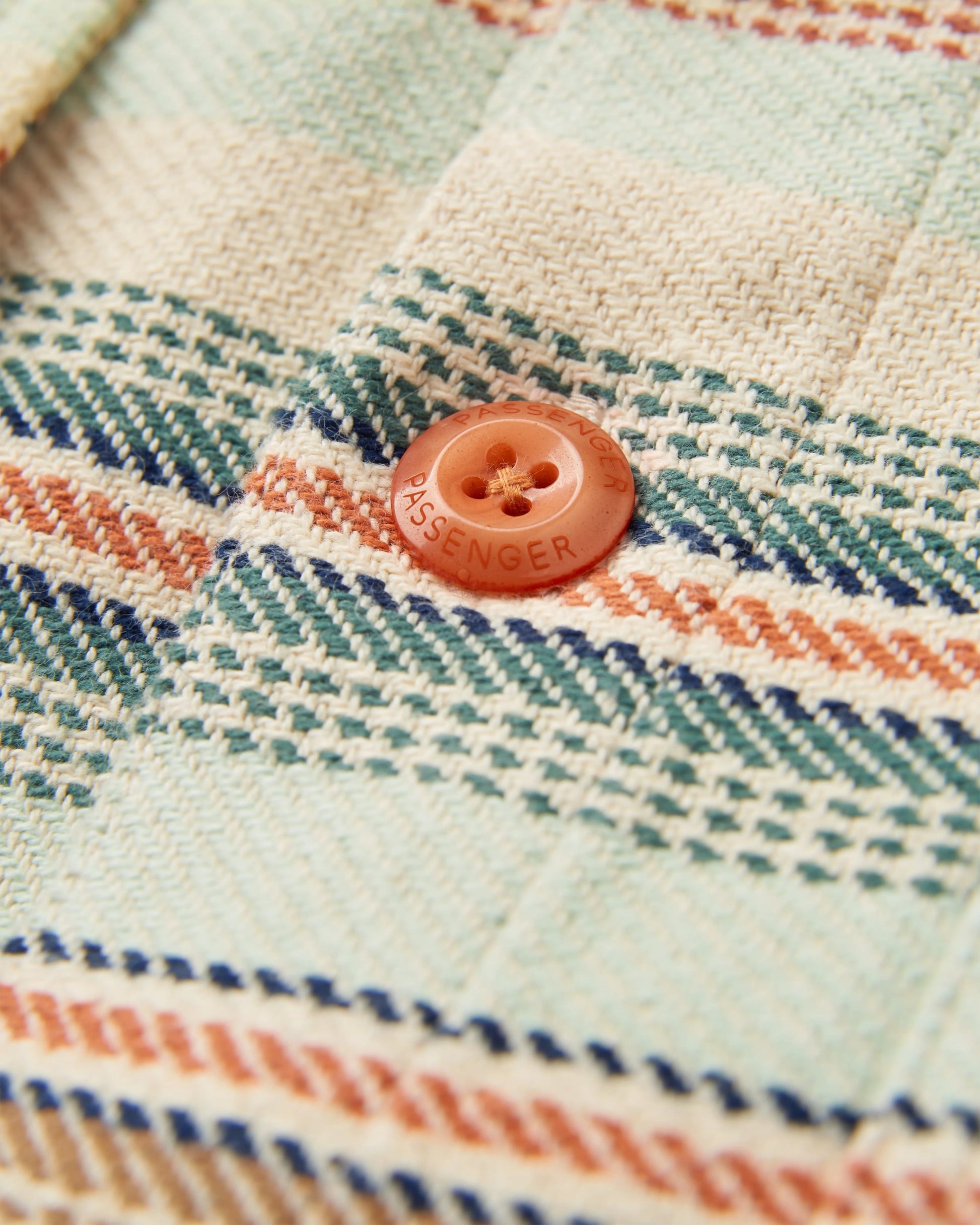 Island Heavy Twill Shirt - Birch Beach Stripe - Flatlay