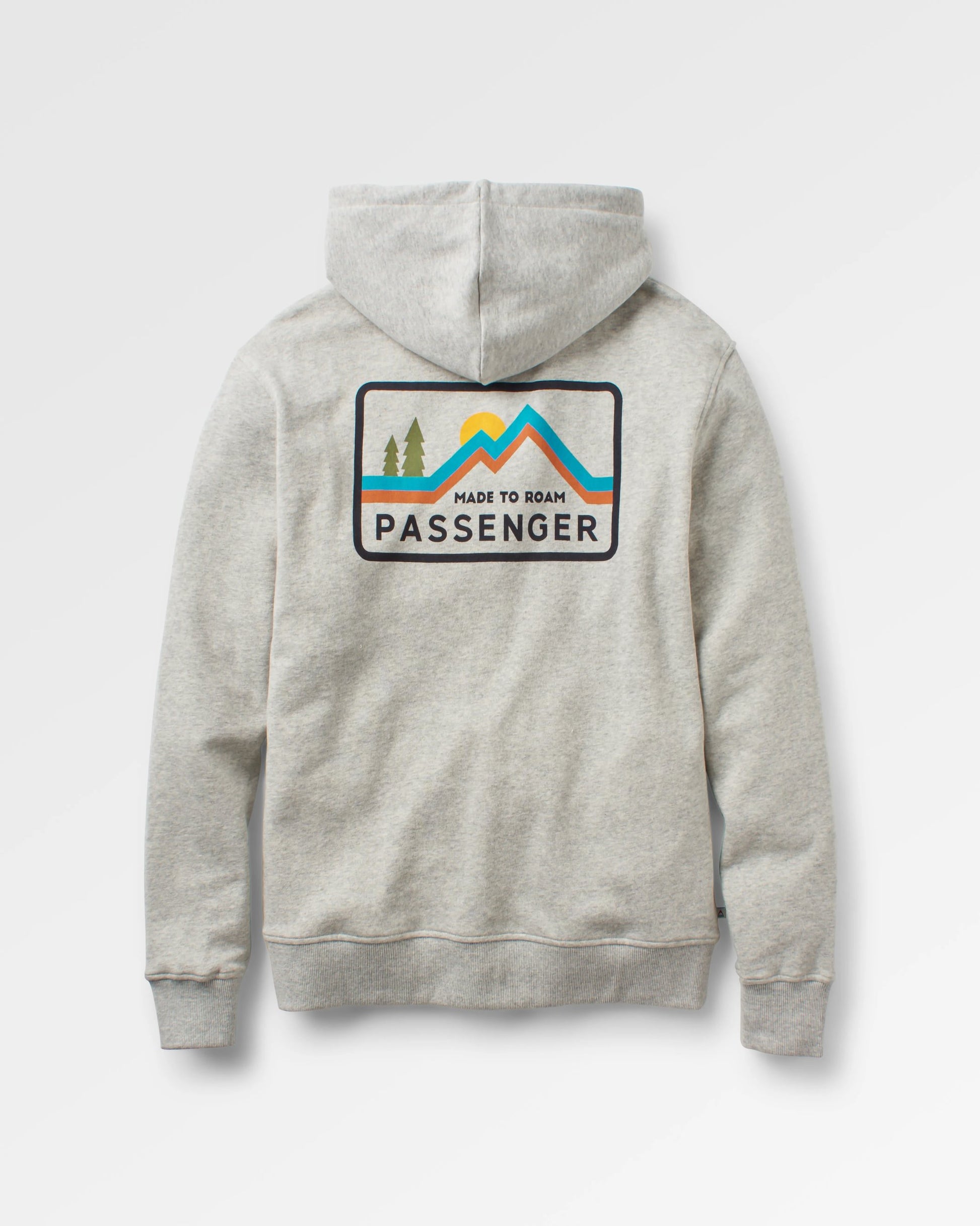Made To Roam Recycled Hoodie - Grey Marl - Flatlay