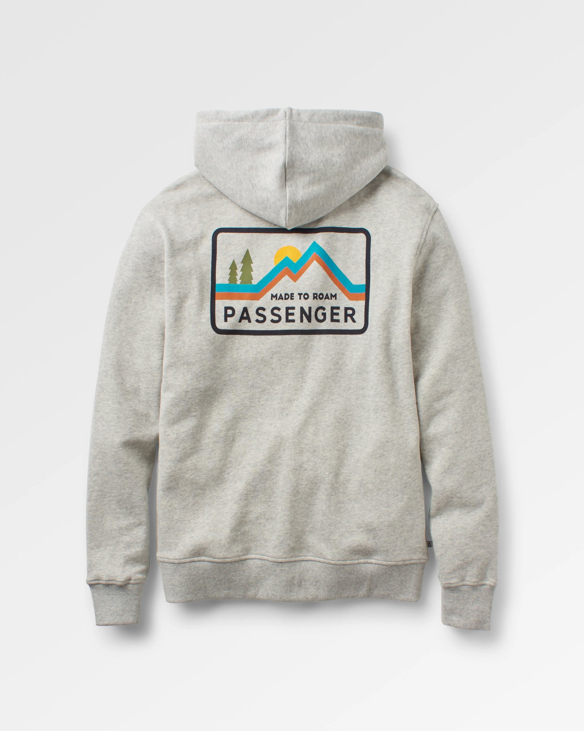 Made To Roam Recycled Hoodie - Grey Marl - Flatlay