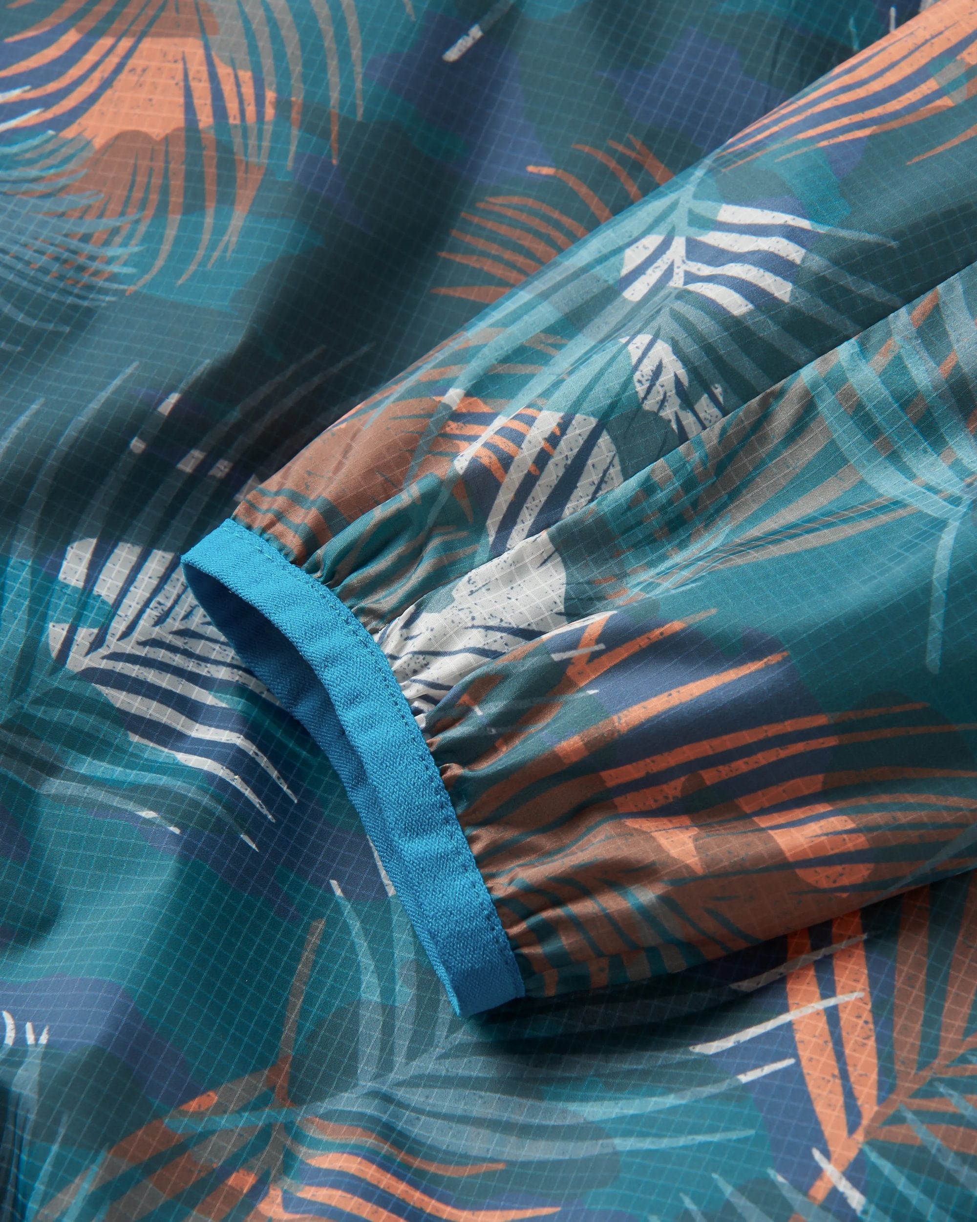 Viento Recycled Windshell Anorak - Palm Camo Deep Sea - Flatlay