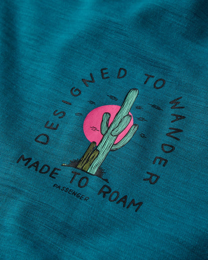 Camp Lost Lightweight Merino Blend LS T-Shirt - Mediterranean - Flatlay