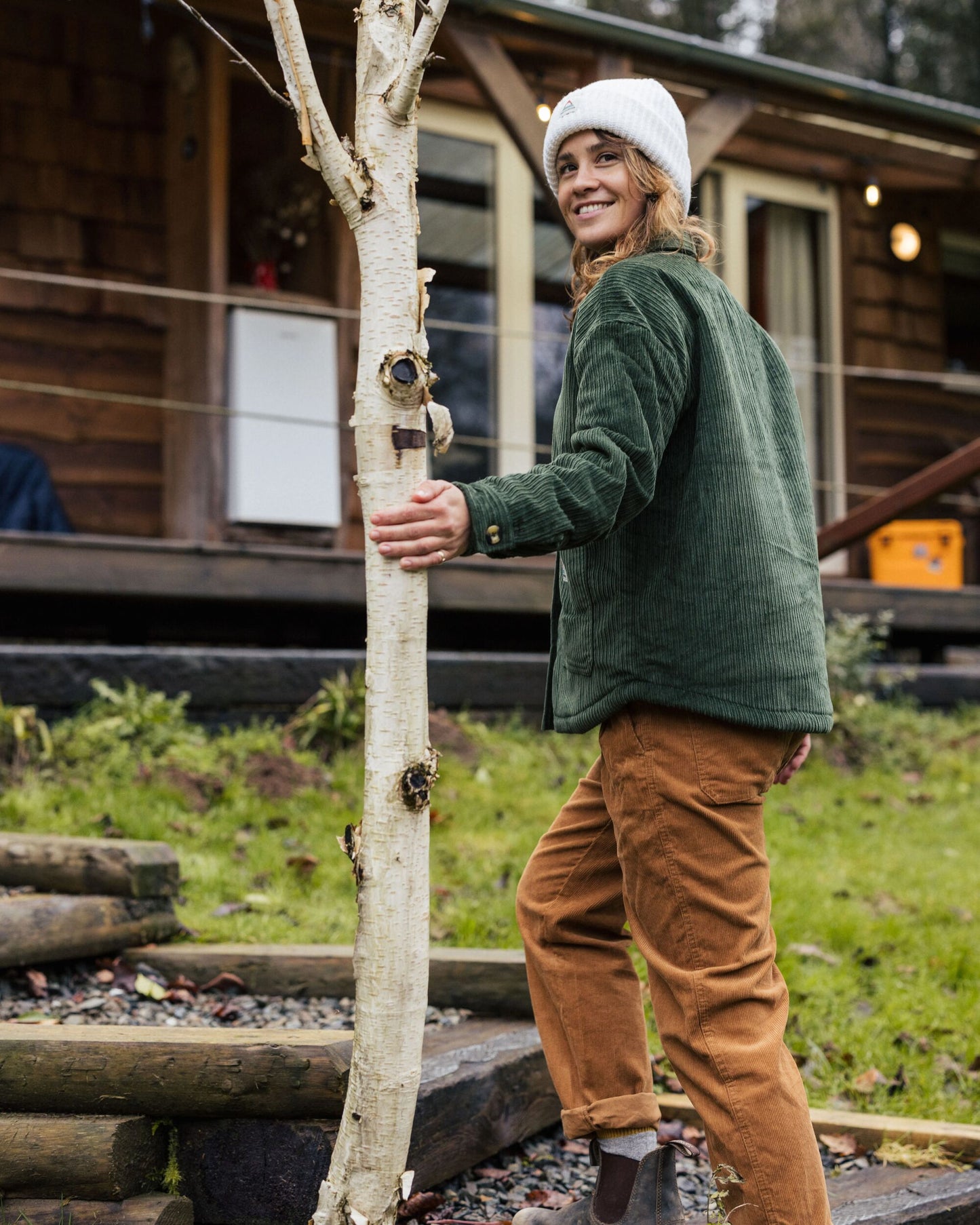 Flint Corduroy Overshirt - Fir Tree - Lifestyle