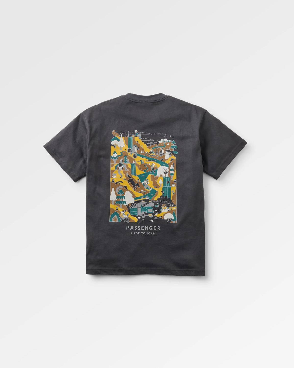 Slower Rhythms Relaxed Fit T-Shirt - Faded Black - Flatlay
