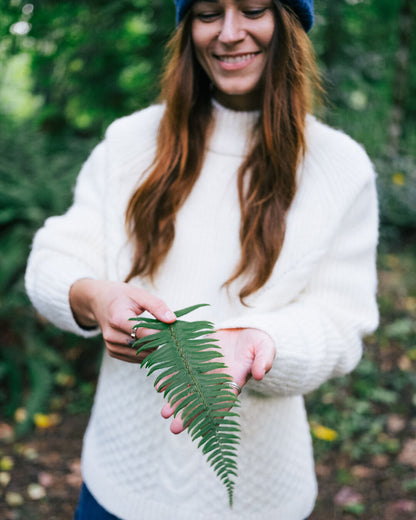Cozy Cable Recycled Knitted Jumper - Off White - Lifestyle