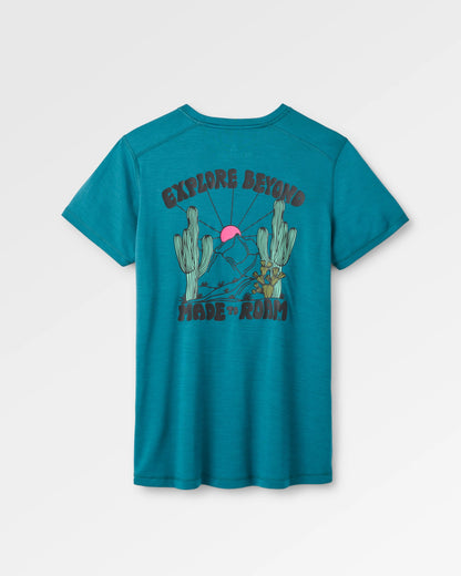Camp Wild Lightweight Merino Blend T-Shirt - Mediterranean - Flatlay