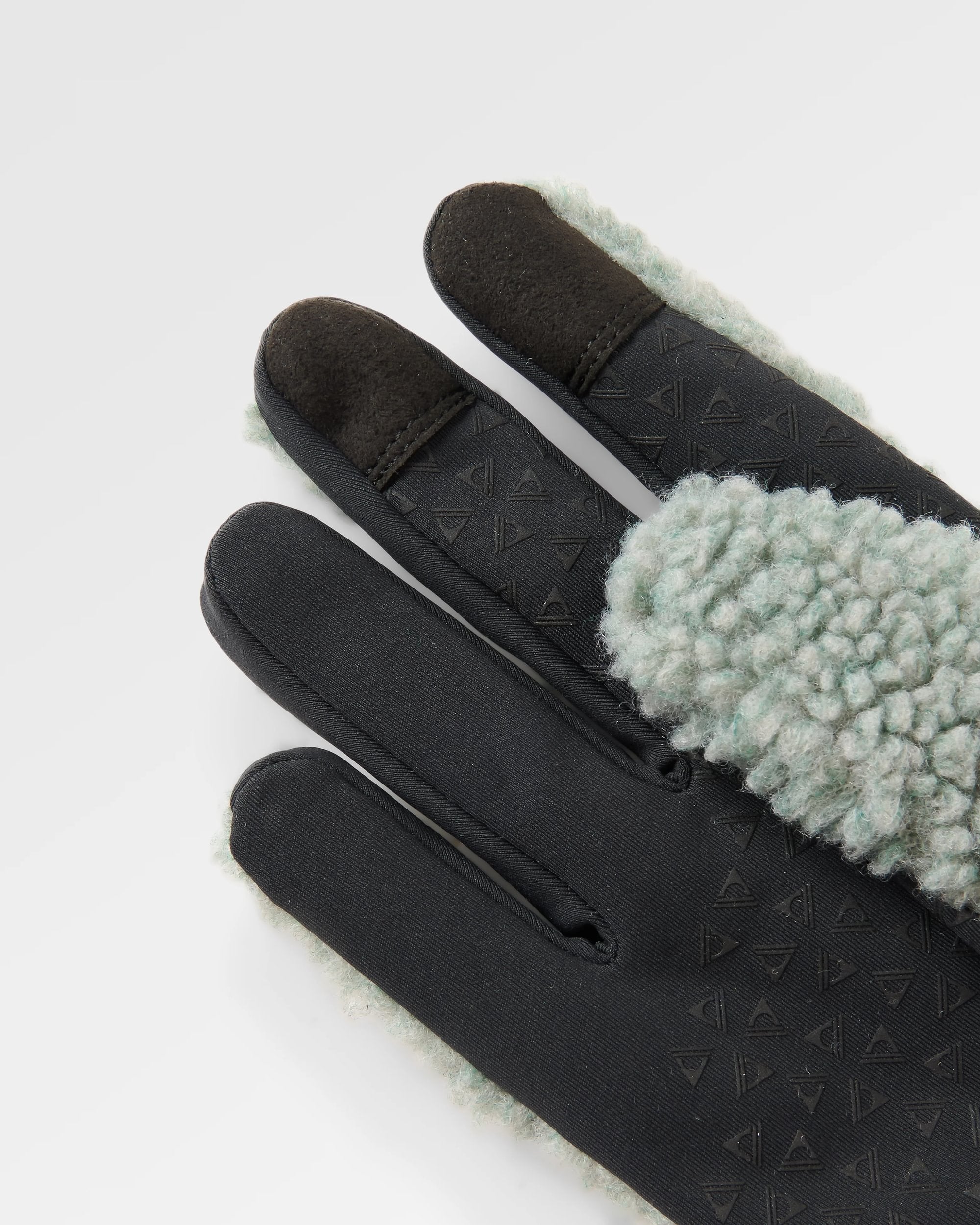 Snowfall Sherpa Gloves - Pistachio - Flatlay
