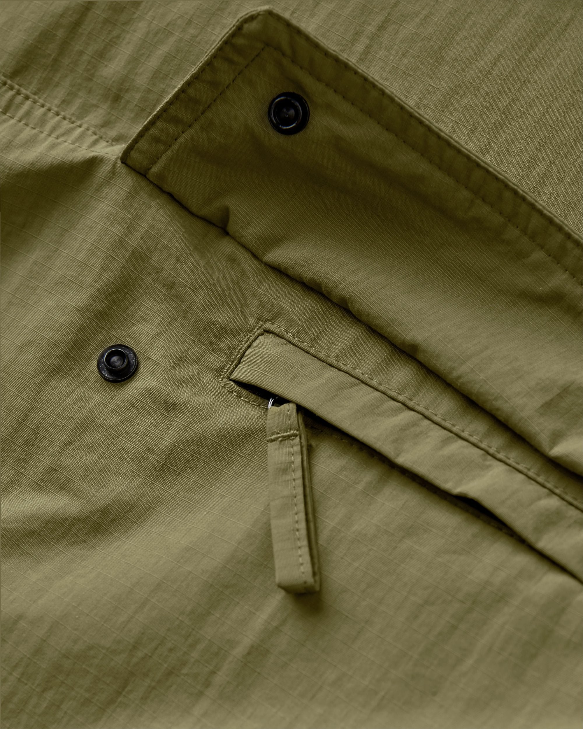 Seek Out Water Resistant Anorak - Khaki - Flatlay