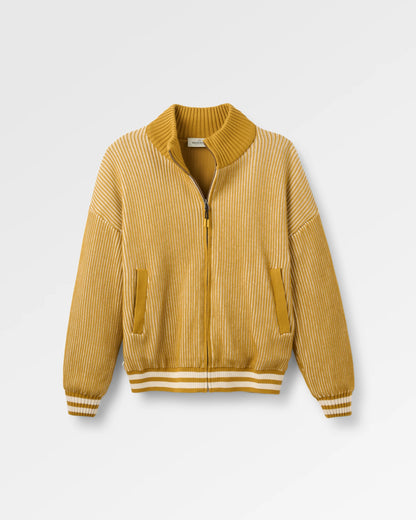 Squall Windproof Full-Zip Knitted Jumper - Dusty Ochre - Flatlay