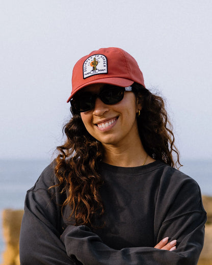 Oakash 6 Panel Cap  - Redwood - Lifestyle - Female