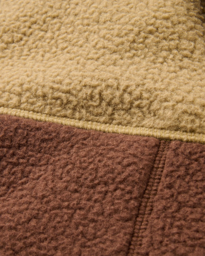 Home Full Zip Sherpa Gilet - Biscuit/Chestnut - Flatlay