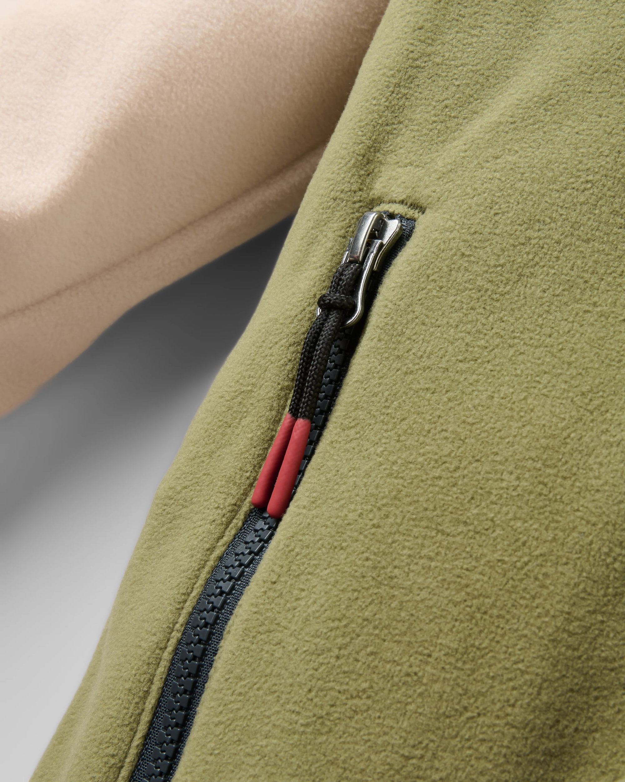 Set Off Polartec® Full Zip Fleece - Oatmeal/Khaki - Flatlay
